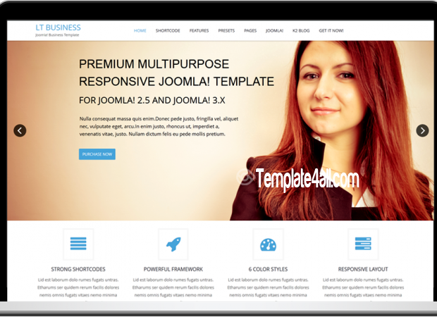 one page business joomla template