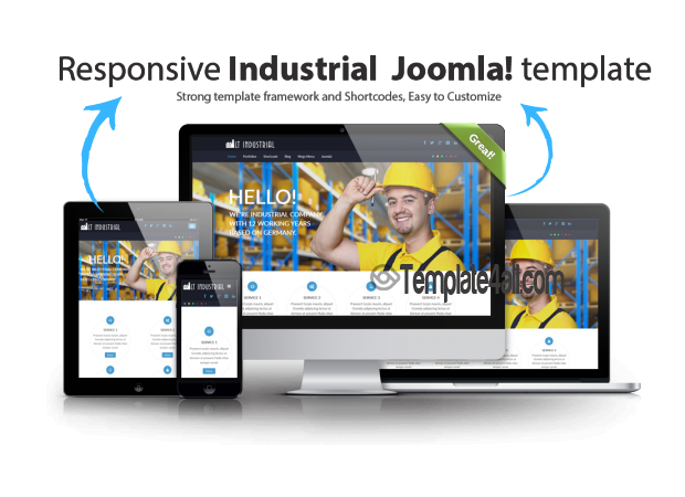 Onepage Corporation Industrial Joomla Template