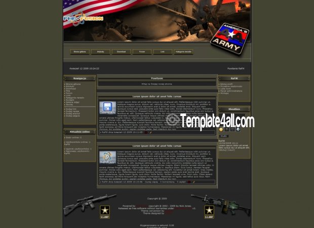 America Green Army Phpfusion Theme
