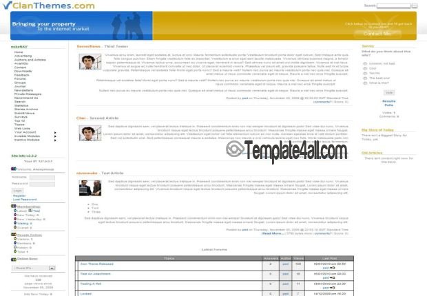 Simple Clean Business Phpnuke 6 Theme