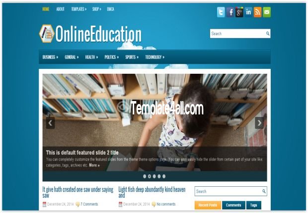 Blue Responsive Education Wordpress Theme