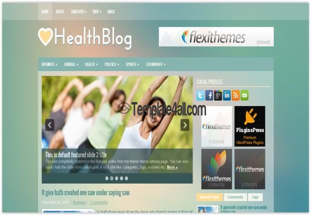 Abstract Green Health Blog Wordpress Theme