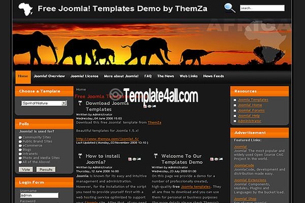 Grunge Safari Joomla Africa Template