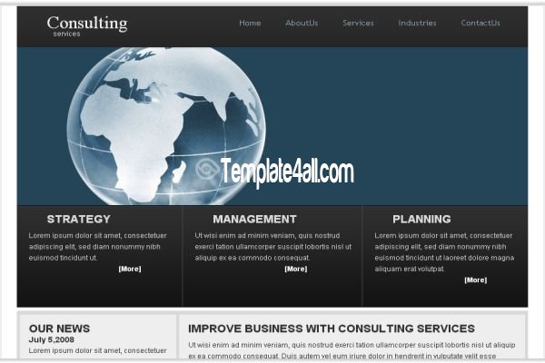 Black Blue Consulting CSS Template