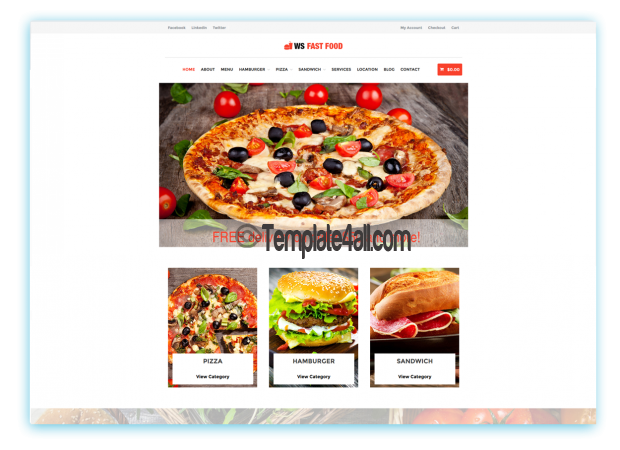 WS Free Responsive WordPress Fast Food Theme
