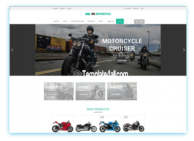 WS Free Responsive Motorbike Wordpress Theme