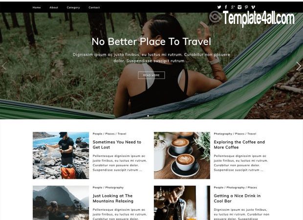 Black White WordPress Travel Blog Theme