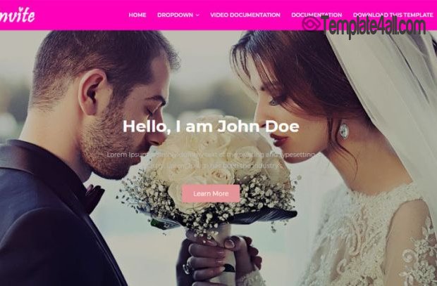 Free Responsive Pink Wedding Blogger Template